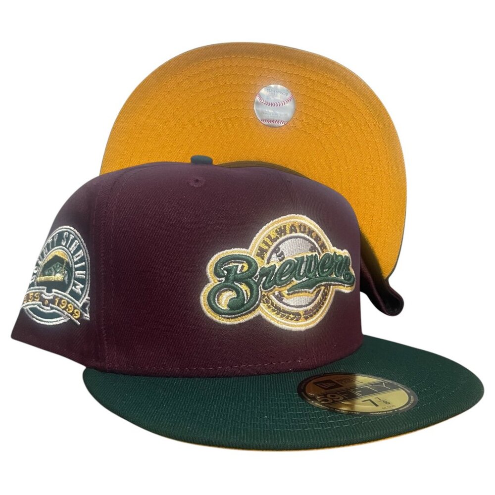 New Era Milwaukee Brewers County Stadium 59FIFTY Fitted Hat Cap Men's